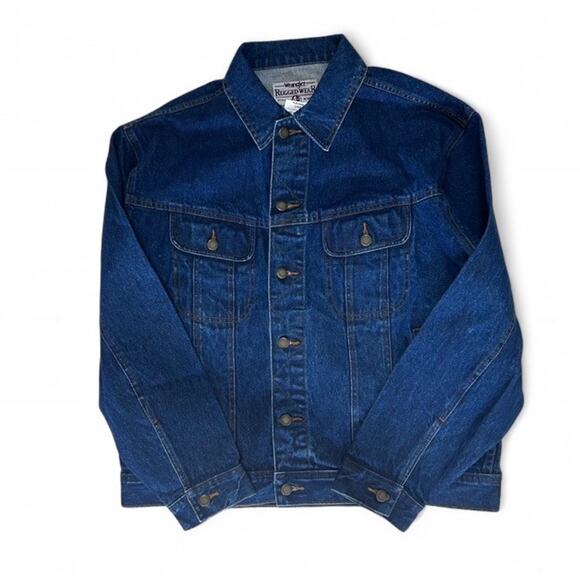 Vintage Wrangler Rugged Wear Men’s Blue Jean Denim Jacket NWT Size L - Picture 3 of 8